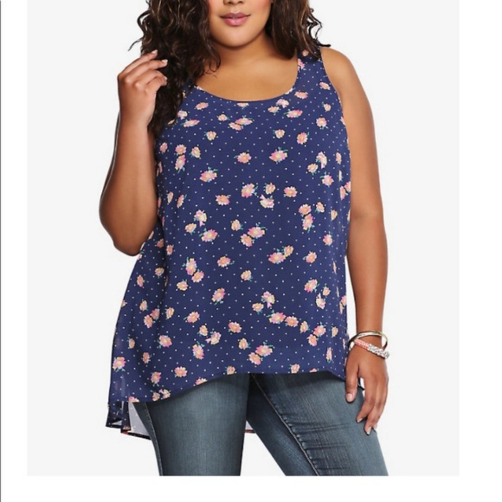 NWOT Torrid Navy Blue Floral Top